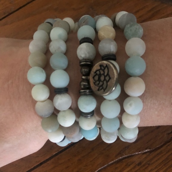 Jewelry - Beaded Wrap Bracelet with Lotus Flower